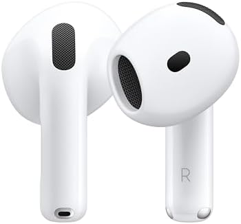 AirPods 4 Wireless Earbuds, Bluetooth Headphones, with Active Noise Cancellation, Adaptive Audio, Transparency Mode, Personalized Spatial Audio, USB-C Charging Case, Wireless Charging, H2 Chip