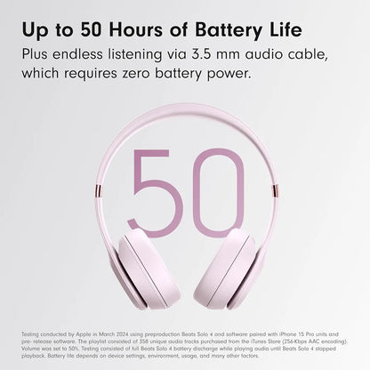 Beats Solo 4 - Wireless Bluetooth On-Ear Headphones, Apple & Android Compatible, Up to 50 Hours of Battery Life - Cloud Pink